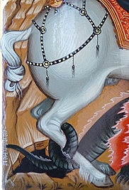 Knoten im Schwanz auf byzantinischen Ikonen